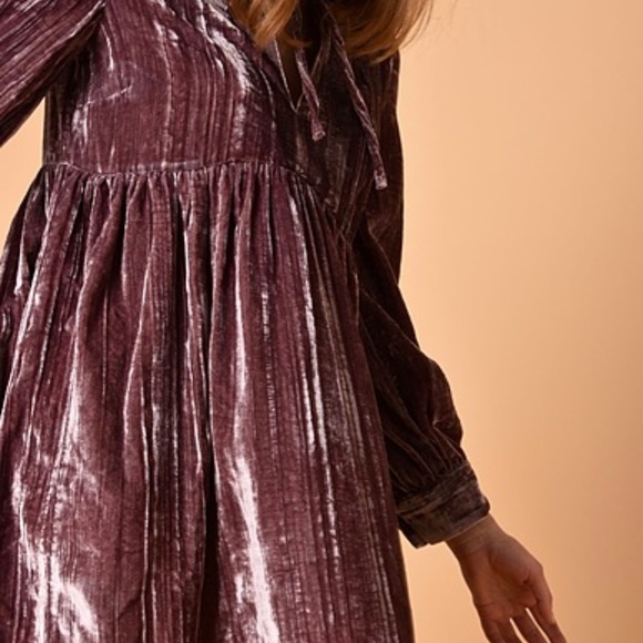 ISO George J. Love Brown Velvet Babydoll Dress - Picture 2 of 2